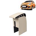 Kingsway Car Wooden Armrest Organizer Compatible with Hyundai Grand I10 (Year 2013-2017) - Vehicle Specific Fit Center Console, Beige Color, Enhance Comfort and Storage Compartment, 1 Piece