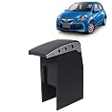 Kingsway Car Wooden Armrest Organizer Compatible with Honda Brio (Year 2011-2019) - Vehicle Specific Fit Center Console, Black Color, Enhance Comfort and Storage Compartment, 1 Piece