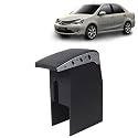 Kingsway Car Wooden Armrest Organizer Compatible with Toyota Etios (Year 2010-2020) - Vehicle Specific Fit Center Console, Black Color, Enhance Comfort and Storage Compartment, 1 Piece