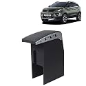 Kingsway Car Wooden Armrest Organizer Compatible with Tata Nexon (Year 2020-2023) - Vehicle Specific Fit Center Console, Black Color, Enhance Comfort and Storage Compartment, 1 Piece