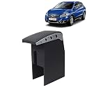 Kingsway Car Wooden Armrest Organizer Compatible with Maruti Suzuki S Cross (Year 2014-2017) - Vehicle Specific Fit Center Console, Black Color, Enhance Comfort and Storage Compartment, 1 Piece