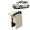 Kingsway Car Wooden Armrest Organizer Compatible with Toyota Etios Liva (Year 2010-2020) - Vehicle Specific Fit Center Console, Beige Color, Enhance Comfort and Storage Compartment, 1 Piece