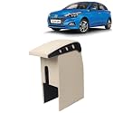 Kingsway Car Wooden Armrest Organizer Compatible with Hyundai Elite I20 (Year 2018-2020) - Vehicle Specific Fit Center Console, Beige Color, Enhance Comfort and Storage Compartment, 1 Piece