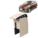 Kingsway Car Wooden Armrest Organizer Compatible with Hyundai I20 Active (Year 2015-2020) - Vehicle Specific Fit Center Console, Beige Color, Enhance Comfort and Storage Compartment, 1 Piece