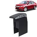 Kingsway Car Wooden Armrest Organizer Compatible with Honda Amaze (Year 2018-2020) - Vehicle Specific Fit Center Console, Black Color, Enhance Comfort and Storage Compartment, 1 Piece