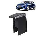 Kingsway Car Wooden Armrest Organizer Compatible with Maruti Suzuki Baleno (Year 2019-2022) - Vehicle Specific Fit Center Console, Black Color, Enhance Comfort and Storage Compartment, 1 Piece