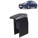 Kingsway Car Wooden Armrest Organizer Compatible with Maruti Suzuki Swift Dzire (Year 2017-2019) - Vehicle Specific Fit Center Console, Black Color, Enhance Comfort and Storage Compartment, 1 Piece