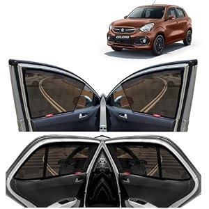 kingsway celerio car sun shade half cut magnetic curtains for 2021 onwards model compatible with maruti suzuki celerio side window half cut in front window with rear windshield black 5pcs