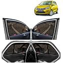 Kingsway car Magnetic Sun Shades/Curtains for Maruti Suzuki celerio (2014 Onwards) with Rear windsheild (Half, Black Color, Cotton, Set of 5)