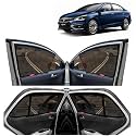 Kingsway car Magnetic Sun Shades/Curtains for Maruti Suzuki ciaz (2018 Onwards) with Rear windsheild (Half, Black Color, Cotton, Set of 5)