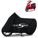 KINGSWAY® 100% Waterproof (Tested) Bike Body Cover Compatible with Ampere Magnus EX, for All Two Wheeler Bike Scooter Scooty with Carry Bag - Rubber Coated Inside for UV and Scratch Protection - Black