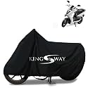 KINGSWAY® 100% Waterproof (Tested) Bike Body Cover Compatible with Ather 450X, for All Two Wheeler Bike Scooter Scooty with Carry Bag - Rubber Coated Inside for UV and Scratch Protection - Black