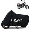 KINGSWAY® 100% Waterproof Bike Body Cover Compatible with Bajaj Avenger Cruise 220, for All Two Wheeler Bike Scooter Scooty with Carry Bag - Rubber Coated Inside for UV and Scratch Protection - Black