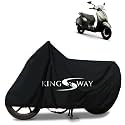 KINGSWAY® 100% Waterproof (Tested) Bike Body Cover Compatible with Bajaj Chetak, for All Two Wheeler Bike Scooter Scooty with Carry Bag - Rubber Coated Inside for UV and Scratch Protection - Black