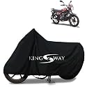 KINGSWAY® 100% Waterproof (Tested) Bike Body Cover Compatible with Bajaj CT 110X, for All Two Wheeler Bike Scooter Scooty with Carry Bag - Rubber Coated Inside for UV and Scratch Protection - Black
