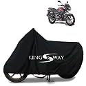 KINGSWAY® 100% Waterproof (Tested) Bike Body Cover Compatible with Bajaj Pulsar 150, for All Two Wheeler Bike Scooter Scooty with Carry Bag - Rubber Coated Inside for UV and Scratch Protection - Black