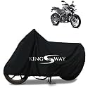 KINGSWAY® 100% Waterproof Bike Body Cover Compatible with Bajaj Pulsar NS200, for All Two Wheeler Bike Scooter Scooty with Carry Bag - Rubber Coated Inside for UV and Scratch Protection - Black