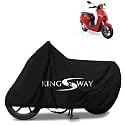 KINGSWAY® 100% Waterproof Bike Body Cover Compatible with Bounce Infinity E1, for All Two Wheeler Bike Scooter Scooty with Carry Bag - Rubber Coated Inside for UV and Scratch Protection - Black