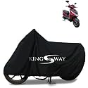 KINGSWAY® 100% Waterproof (Tested) Bike Body Cover Compatible with Deltic Drixx, for All Two Wheeler Bike Scooter Scooty with Carry Bag - Rubber Coated Inside for UV and Scratch Protection - Black