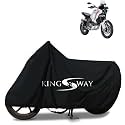 KINGSWAY® 100% Waterproof (Tested) Bike Body Cover Compatible with Ducati DesertX, for All Two Wheeler Bike Scooter Scooty with Carry Bag - Rubber Coated Inside for UV and Scratch Protection - Black