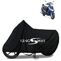 KINGSWAY® 100% Waterproof Bike Body Cover Compatible with Hero Destini 125 Xtec, for All Two Wheeler Bike Scooter Scooty with Carry Bag - Rubber Coated Inside for UV and Scratch Protection - Black