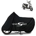 KINGSWAY® 100% Waterproof (Tested) Bike Body Cover Compatible with Hero Destini 125, for All Two Wheeler Bike Scooter Scooty with Carry Bag - Rubber Coated Inside for UV and Scratch Protection - Black
