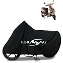 KINGSWAY® 100% Waterproof Bike Body Cover Compatible with Hero Electric Photon, for All Two Wheeler Bike Scooter Scooty with Carry Bag - Rubber Coated Inside for UV and Scratch Protection - Black