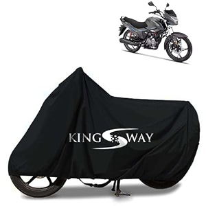 kingsway 100 waterproof bike body cover compatible with hero glamour xtec for all two wheeler bike scooter scooty with carry bag - rubber coated inside for uv and scratch protection - black