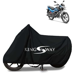 kingsway 100 waterproof bike body cover compatible with hero passion xpro for all two wheeler bike scooter scooty with carry bag - rubber coated inside for uv and scratch protection - black