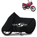 KINGSWAY® 100% Waterproof Bike Body Cover Compatible with Hero Passion Xtec, for All Two Wheeler Bike Scooter Scooty with Carry Bag - Rubber Coated Inside for UV and Scratch Protection - Black