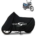 KINGSWAY® 100% Waterproof Bike Body Cover Compatible with Hero Passion Xpro, for All Two Wheeler Bike Scooter Scooty with Carry Bag - Rubber Coated Inside for UV and Scratch Protection - Black