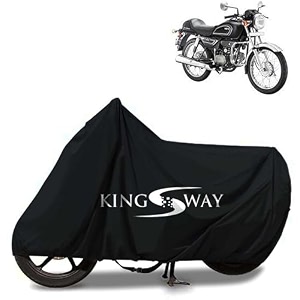 kingsway 100 waterproof bike body cover compatible with hero splendor pro classic for all two wheeler bike scooter scooty with carry bag - rubber coated inside for uv and scratch protection - black