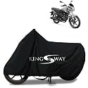 KINGSWAY® 100% Waterproof Bike Body Cover Compatible with Hero Splendor iSmart 110, for All Two Wheeler Bike Scooter Scooty with Carry Bag - Rubber Coated Inside for UV and Scratch Protection - Black