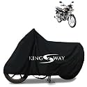 KINGSWAY® 100% Waterproof Bike Body Cover Compatible with Hero Splendor Plus, for All Two Wheeler Bike Scooter Scooty with Carry Bag - Rubber Coated Inside for UV and Scratch Protection - Black
