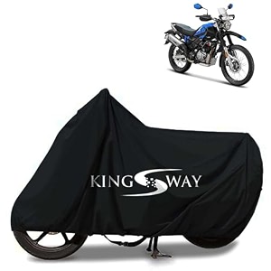 kingsway 100 waterproof bike body cover compatible with hero xpulse 200 4v for all two wheeler bike scooter scooty with carry bag - rubber coated inside for uv and scratch protection - black