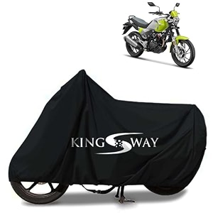 kingsway 100 waterproof bike body cover compatible with hero xpulse 200t 4v for all two wheeler bike scooter scooty with carry bag - rubber coated inside for uv and scratch protection - black