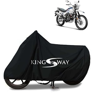 kingsway 100 waterproof tested bike body cover compatible with hero xpulse 200 for all two wheeler bike scooter scooty with carry bag - rubber coated inside for uv and scratch protection - black