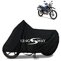 KINGSWAY® 100% Waterproof Bike Body Cover Compatible with Hero Xpulse 200 4V, for All Two Wheeler Bike Scooter Scooty with Carry Bag - Rubber Coated Inside for UV and Scratch Protection - Black