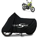 KINGSWAY® 100% Waterproof Bike Body Cover Compatible with Hero Xpulse 200T 4V, for All Two Wheeler Bike Scooter Scooty with Carry Bag - Rubber Coated Inside for UV and Scratch Protection - Black