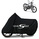 KINGSWAY® 100% Waterproof (Tested) Bike Body Cover Compatible with Hero Xpulse 200, for All Two Wheeler Bike Scooter Scooty with Carry Bag - Rubber Coated Inside for UV and Scratch Protection - Black