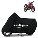 KINGSWAY® 100% Waterproof (Tested) Bike Body Cover Compatible with Hero Xtreme 160R, for All Two Wheeler Bike Scooter Scooty with Carry Bag - Rubber Coated Inside for UV and Scratch Protection - Black