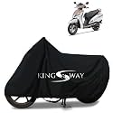 KINGSWAY® 100% Waterproof (Tested) Bike Body Cover Compatible with Honda Activa 125, for All Two Wheeler Bike Scooter Scooty with Carry Bag - Rubber Coated Inside for UV and Scratch Protection - Black