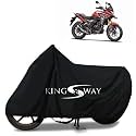 KINGSWAY® 100% Waterproof (Tested) Bike Body Cover Compatible with Honda CB200X, for All Two Wheeler Bike Scooter Scooty with Carry Bag - Rubber Coated Inside for UV and Scratch Protection - Black