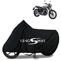 KINGSWAY® 100% Waterproof (Tested) Bike Body Cover Compatible with Honda CB350RS, for All Two Wheeler Bike Scooter Scooty with Carry Bag - Rubber Coated Inside for UV and Scratch Protection - Black