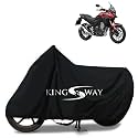 KINGSWAY® 100% Waterproof (Tested) Bike Body Cover Compatible with Honda CB500X, for All Two Wheeler Bike Scooter Scooty with Carry Bag - Rubber Coated Inside for UV and Scratch Protection - Black