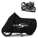 KINGSWAY® 100% Waterproof Bike Body Cover Compatible with Honda CBR1000RR-R, for All Two Wheeler Bike Scooter Scooty with Carry Bag - Rubber Coated Inside for UV and Scratch Protection - Black