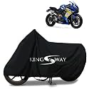KINGSWAY® 100% Waterproof (Tested) Bike Body Cover Compatible with Honda CBR650R, for All Two Wheeler Bike Scooter Scooty with Carry Bag - Rubber Coated Inside for UV and Scratch Protection - Black
