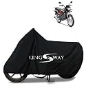KINGSWAY® 100% Waterproof Bike Body Cover Compatible with Honda CD 110 Dream, for All Two Wheeler Bike Scooter Scooty with Carry Bag - Rubber Coated Inside for UV and Scratch Protection - Black