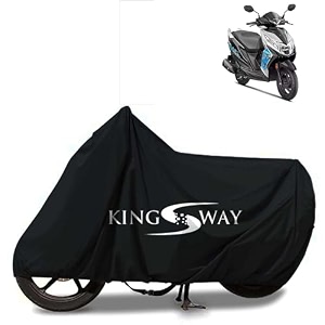 kingsway 100 waterproof tested bike body cover compatible with honda dio for all two wheeler bike scooter scooty with carry bag - rubber coated inside for uv and scratch protection - black