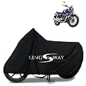 KINGSWAY® 100% Waterproof Bike Body Cover Compatible with Honda Hness CB350, for All Two Wheeler Bike Scooter Scooty with Carry Bag - Rubber Coated Inside for UV and Scratch Protection - Black